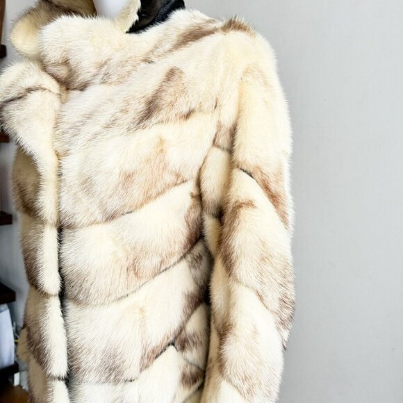 Vintage Eaton's Patchwork Blonde Mink Custom Made A line fur Coat S - Picture 3 of 15